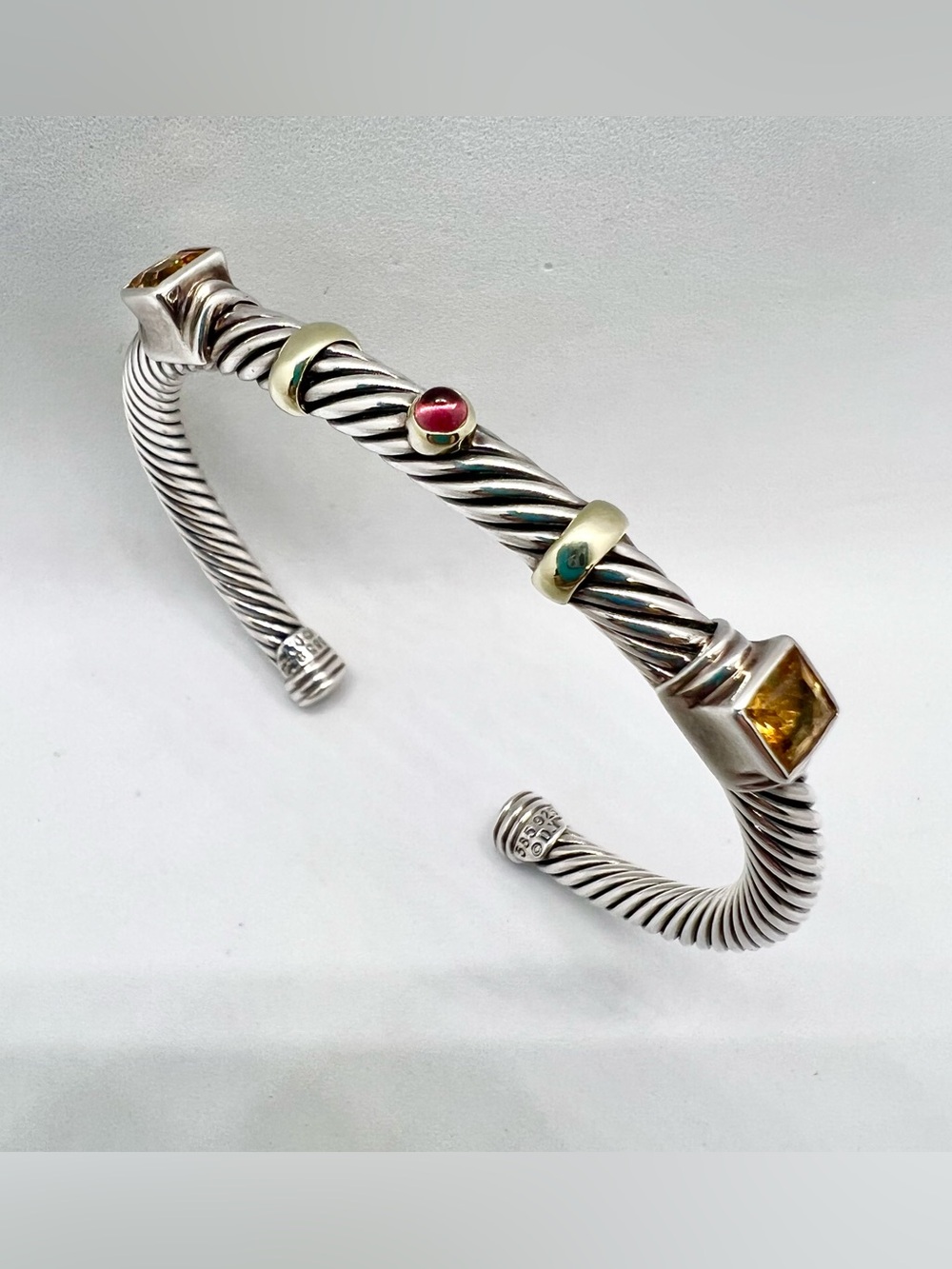 David Yurman Renaissance Station Bracelet with Citrine, Tourmaline and Gold - Picture 4 of 12